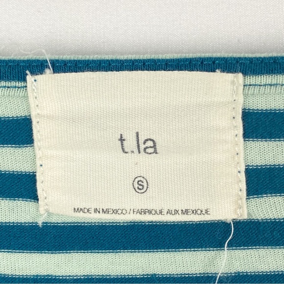 Anthropologie T.La Barela Tie Waist Striped Long Sleeve Top, Sky - Size S - Picture 10 of 12